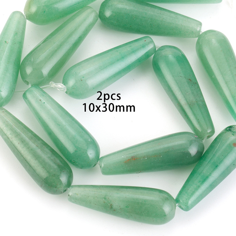 2 pcs 10x30mm green aventurine Size