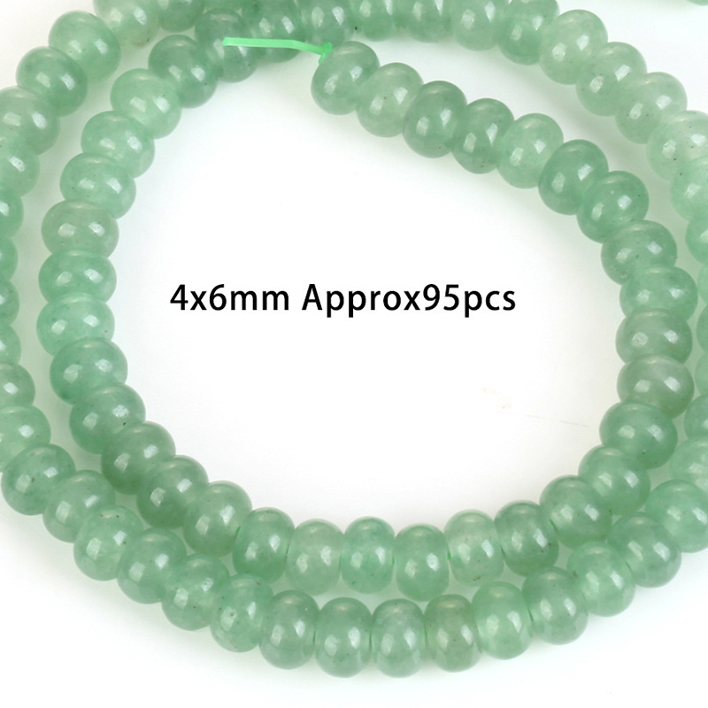 45:4x6mm abacus beads green aventurine