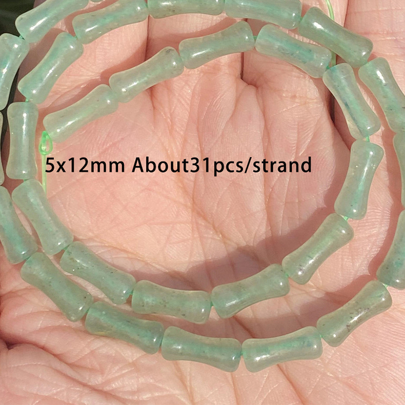 47:5x12mm bamboo green aventurine