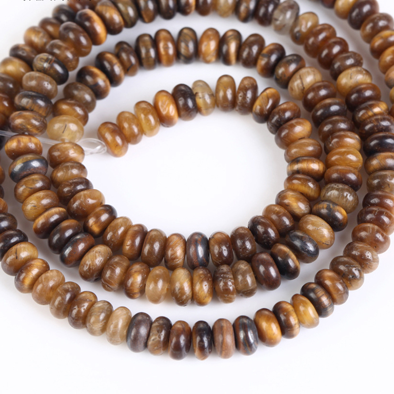 11:2x 4mm abacus beads yellow tiger eyes