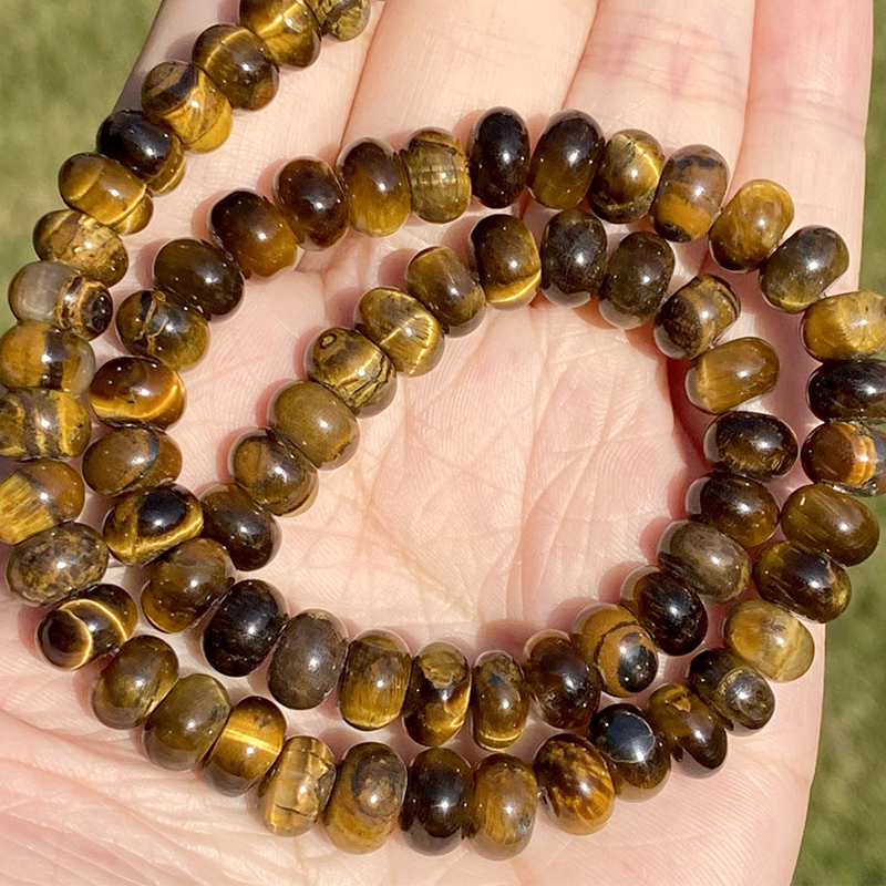 12:Abacus beads yellow tiger eye 4x6mm