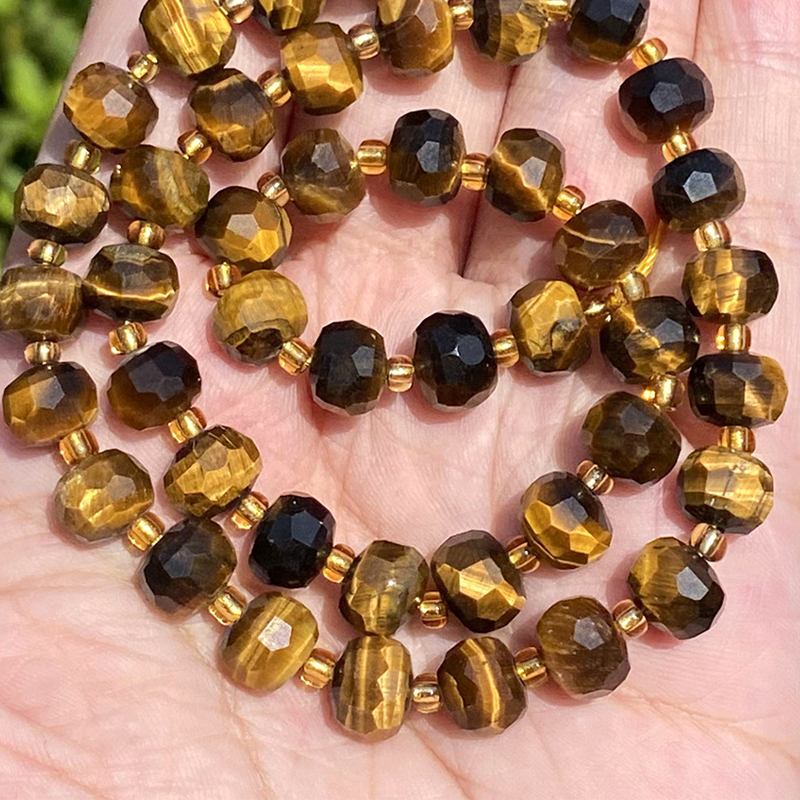 29:6x8mm cut abacus beads Yellow Tiger Eye