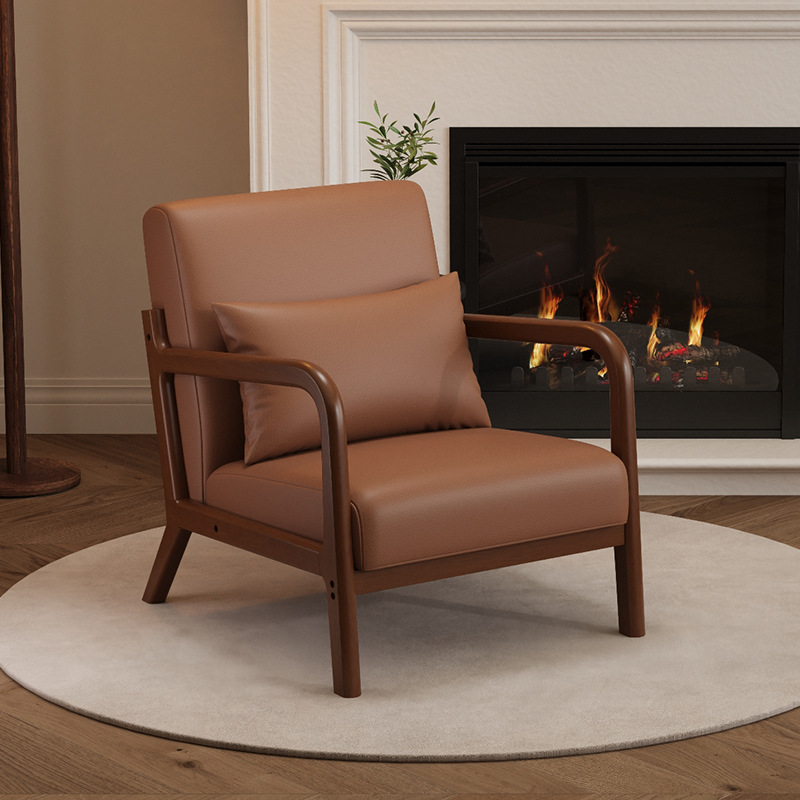 Ordinary brown nappa leather walnut single