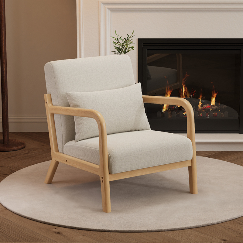 Ordinary off-white cotton and linen log single