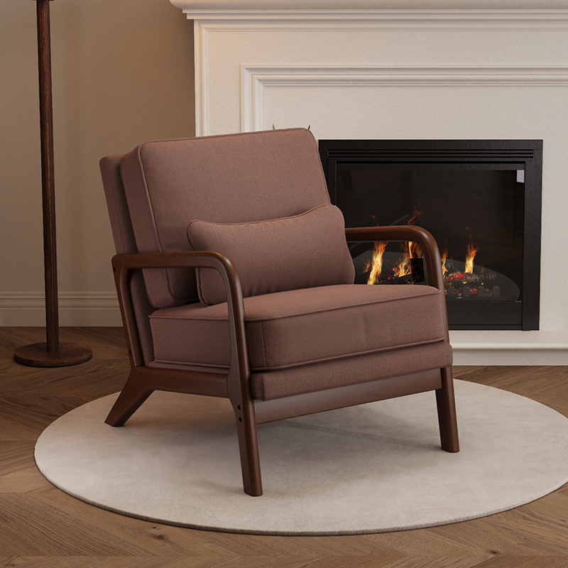 brown cotton and linen walnut single