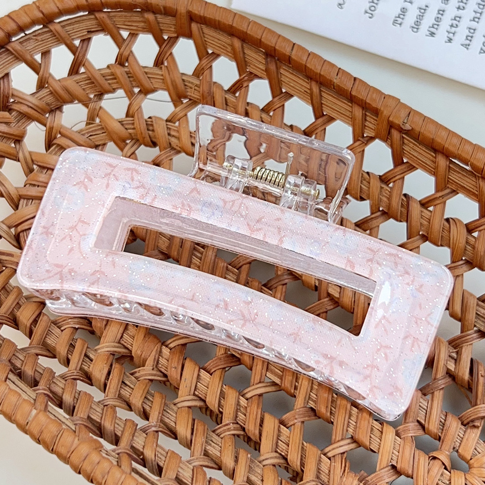 Glitter pink green-rectangular