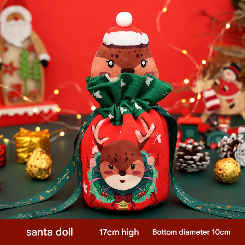 9:Flannel doll head apple bag Elk