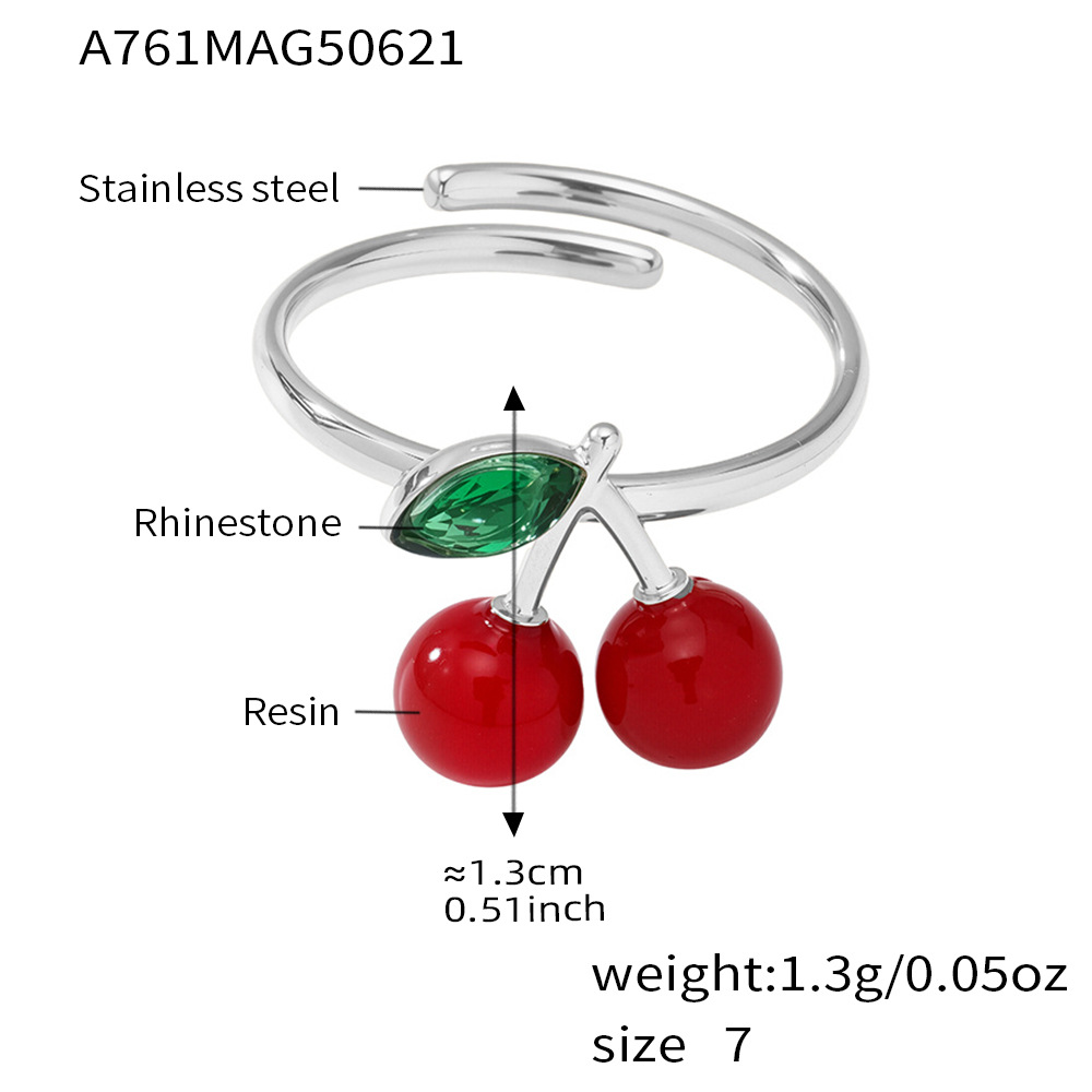 1:A761-steel color cherry ring
