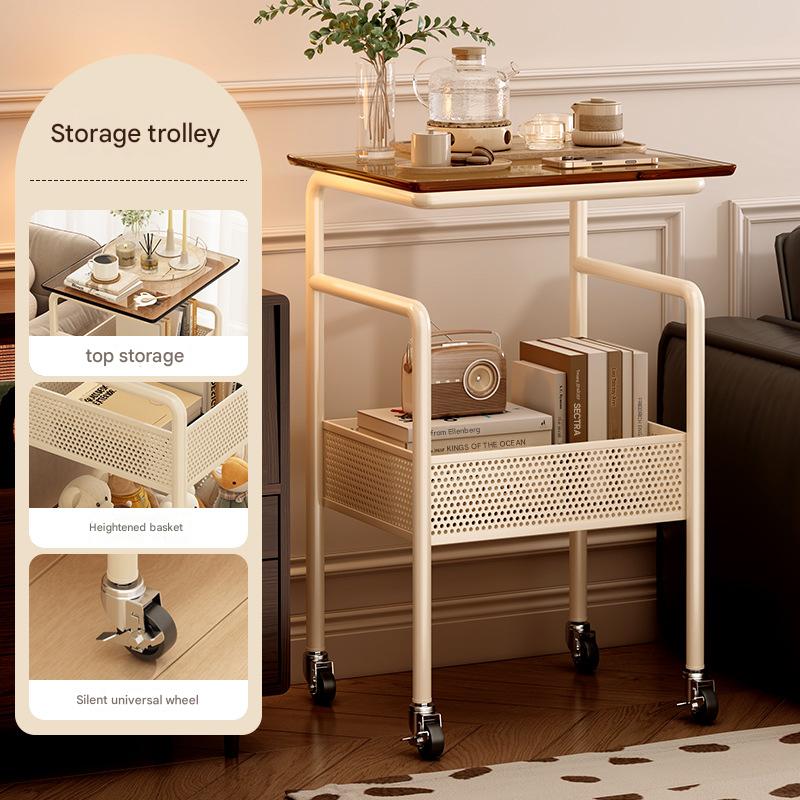 Explosion-proof glass brown countertop-white frame