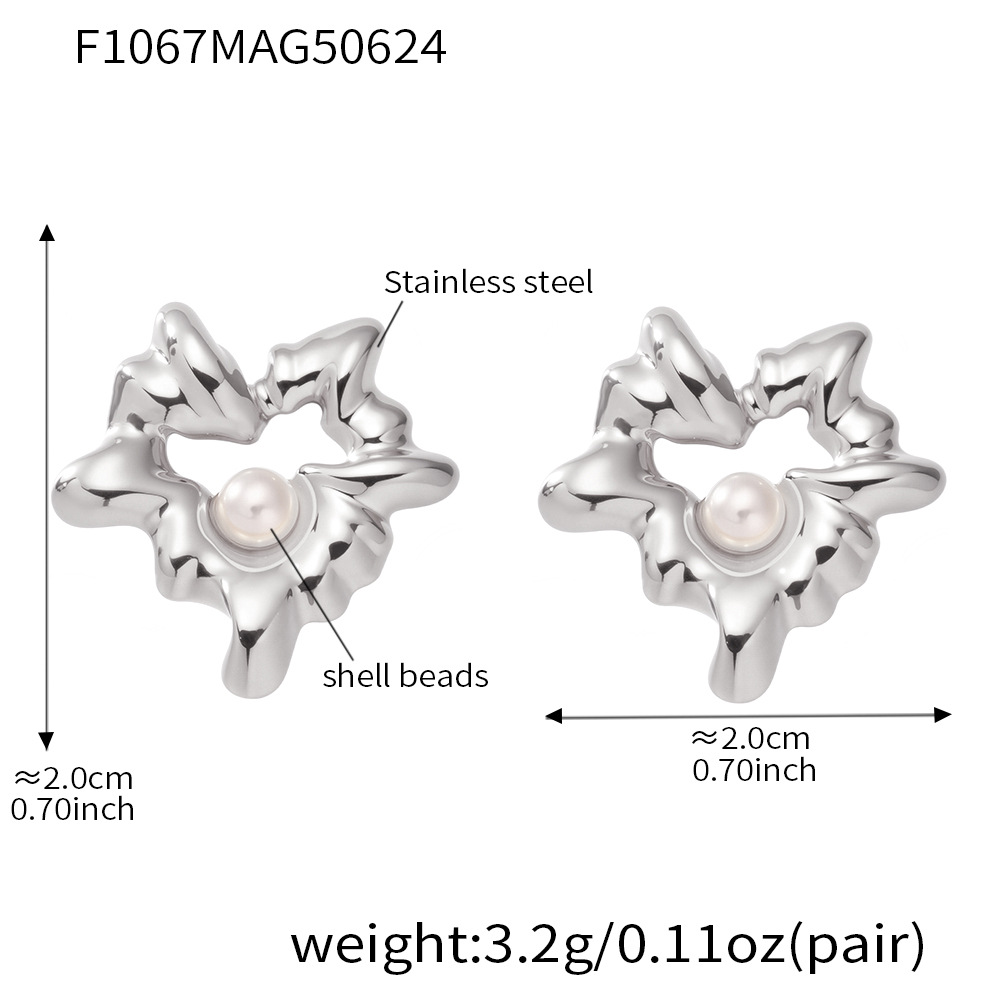5:F1067-steel color earrings