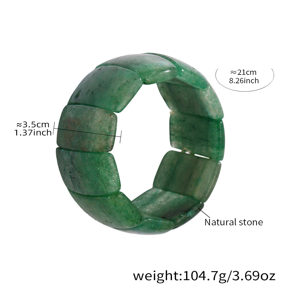 2:E658-green natural stone bracelet 21cm