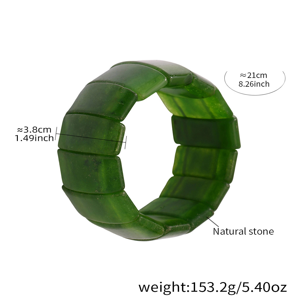 3:E658-emerald green natural stone bracelet 21cm
