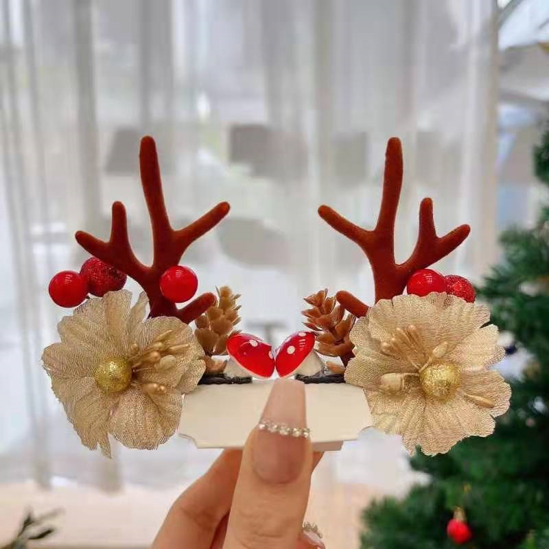 8:13# golden flower khachi antler pair clip
