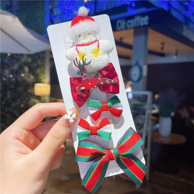 3:No. 3 Christmas snowman Red Hat five-piece set