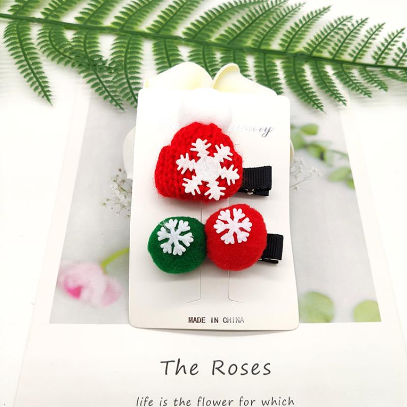 5:5# Small snowflake cap fur ball two-piece set