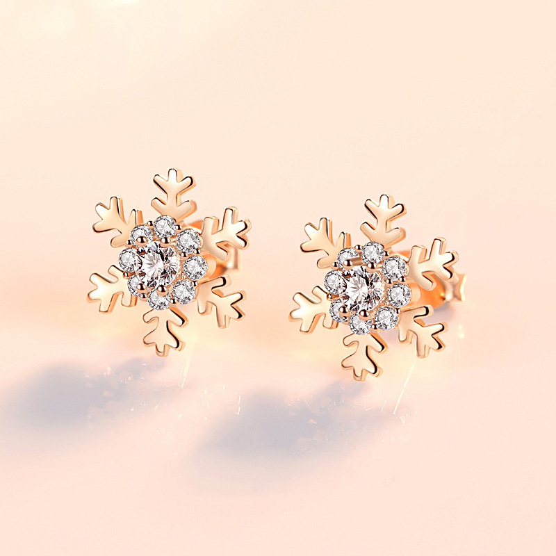 2:Snowflake earrings (Rose Gold)