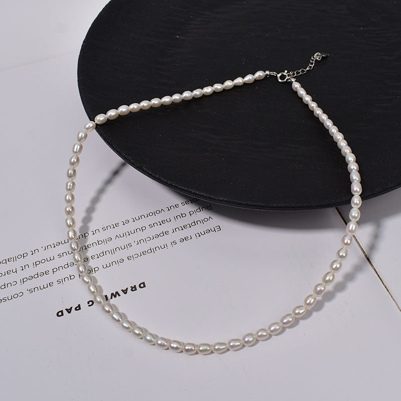 4:3.5-4mm rice beads + 925 silver extension chain