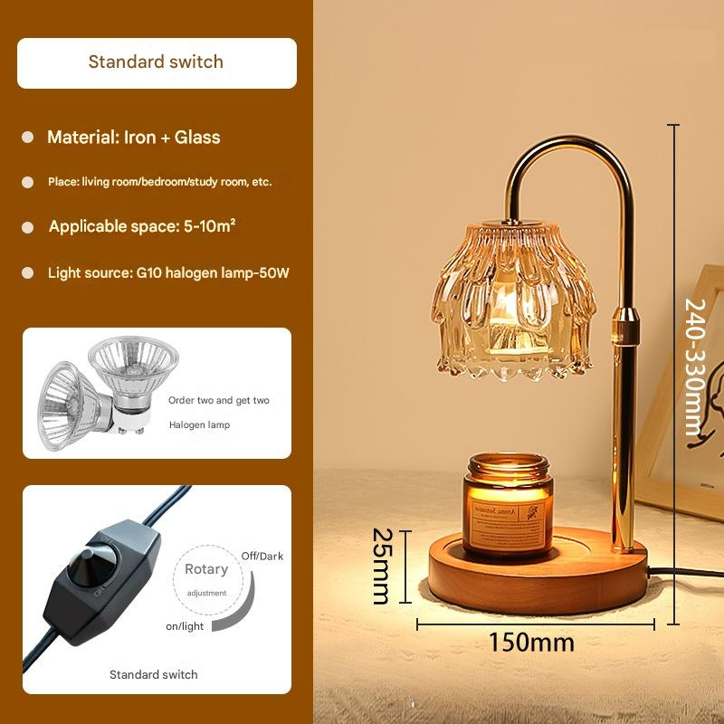 champagne case   walnut-colored base - standard dimming