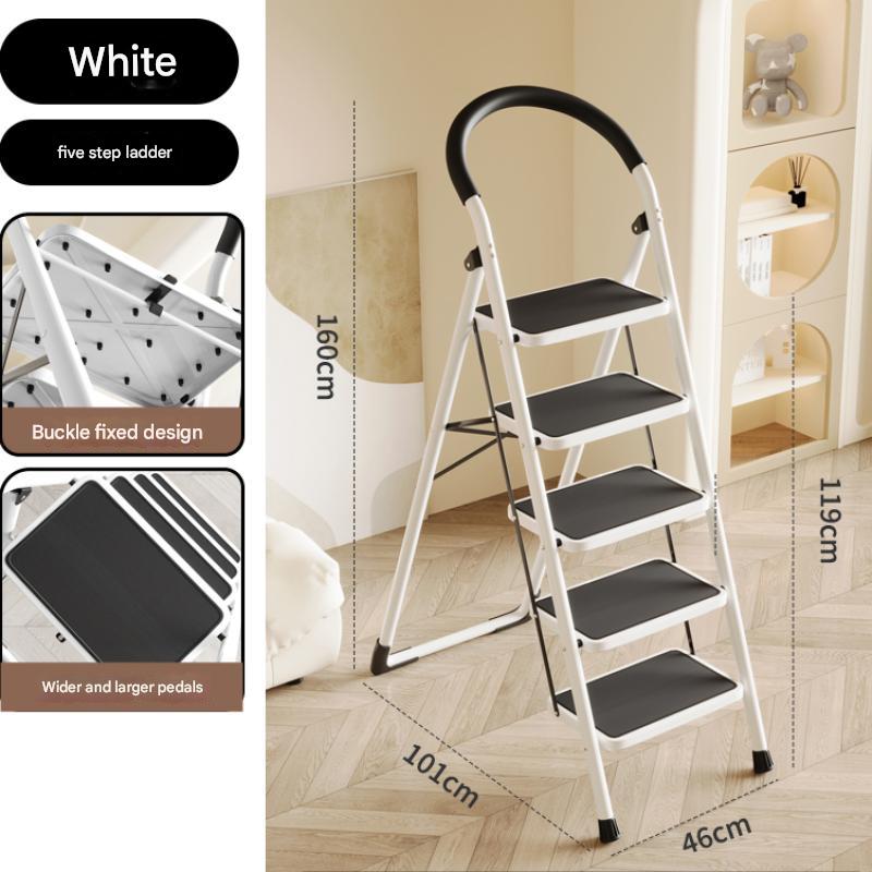 White five-step ladder