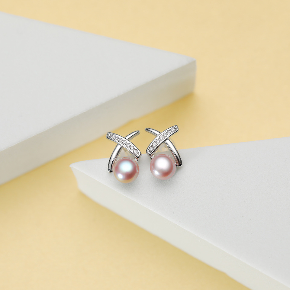 3:X-type white gold accessories purple pearl