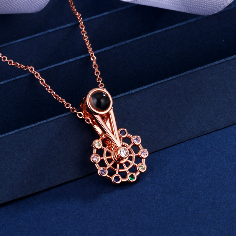 2:Ferris wheel projection necklace [rose gold]]