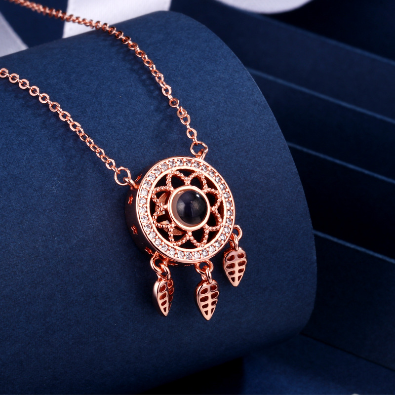 3:Dream catcher projection necklace [rose gold]]
