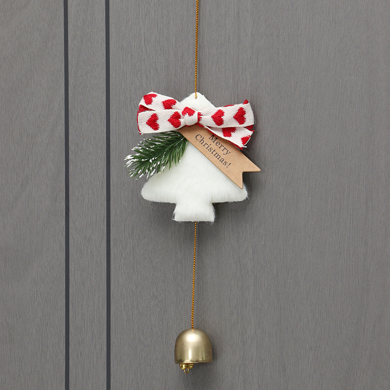 3:Creamy-white Red love Christmas tree Bell pendant