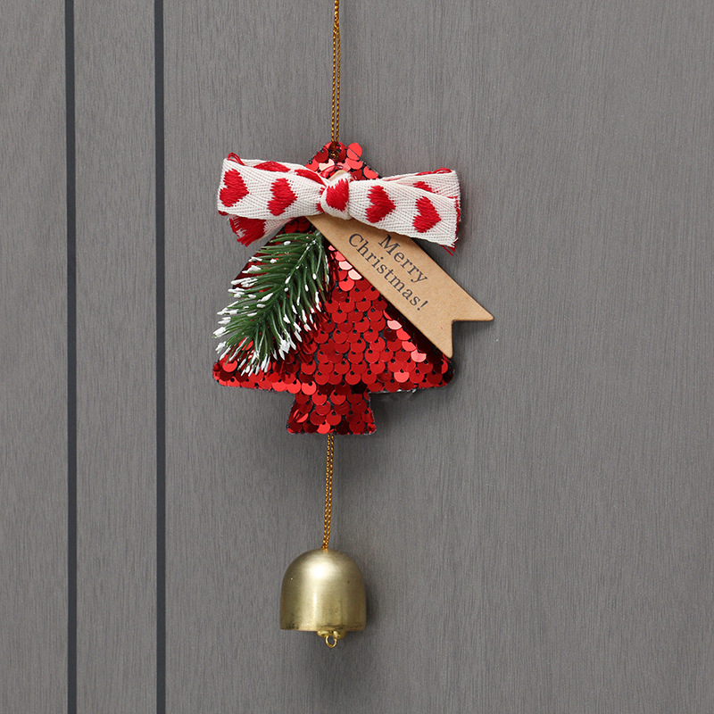 5:Sequined red Christmas tree Bell pendant