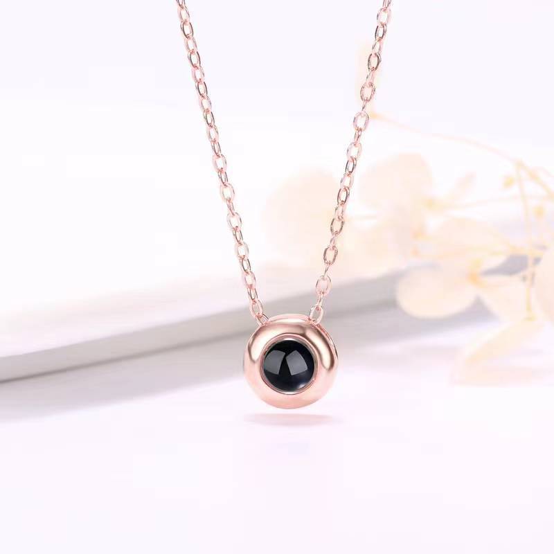 2:Round projection necklace [rose gold]]