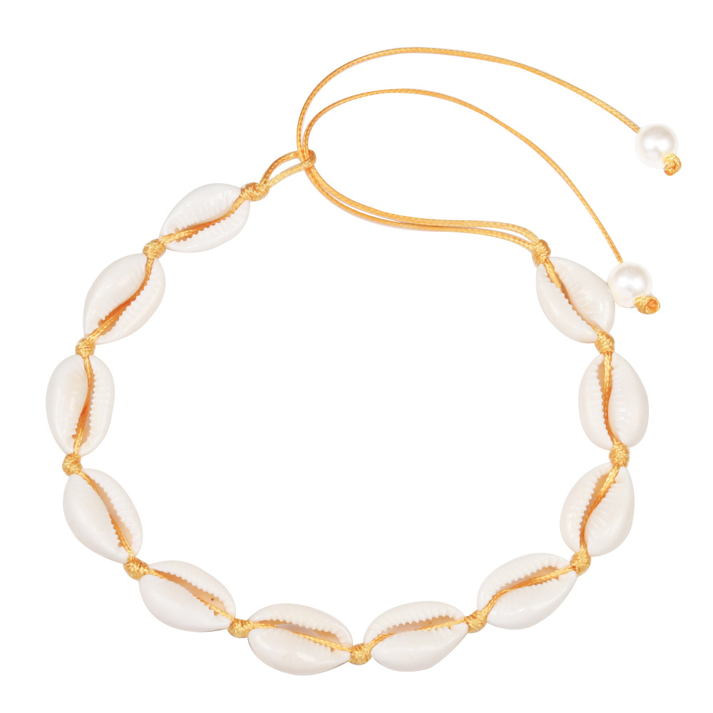 Pearl buckle-orange thread