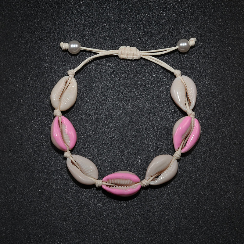 4:Pink white shell bracelet