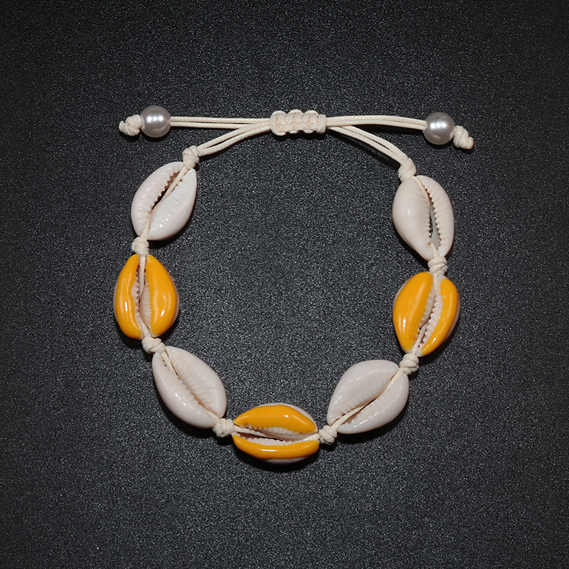 9:Yellow white shell bracelet