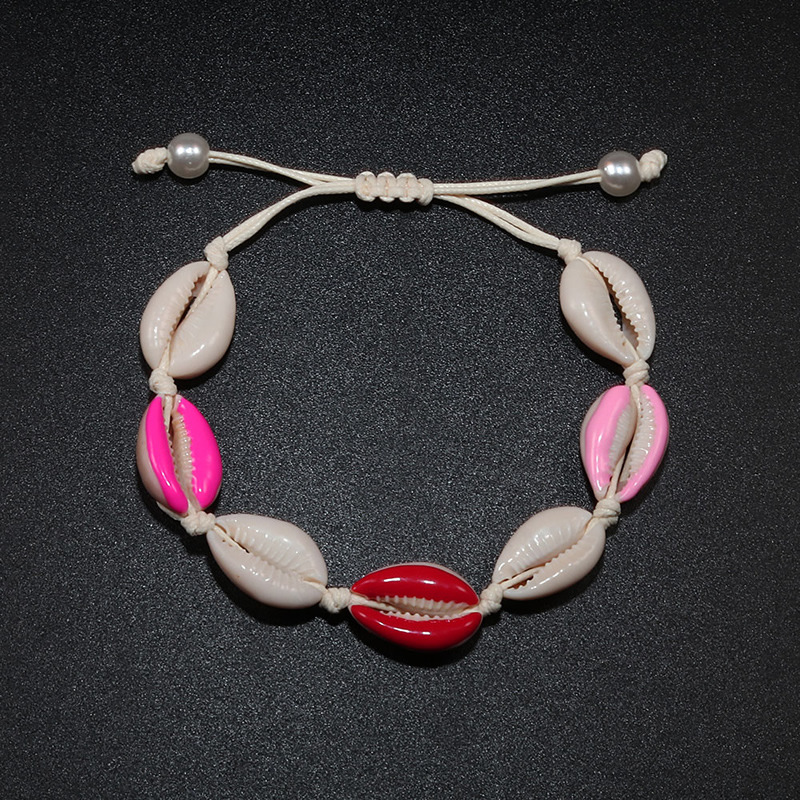 12:Three red pink bracelet
