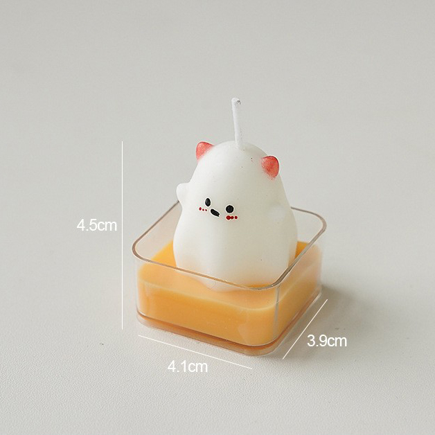 3:Halloween tea candle red horn ghost (fragrance: english pear freesia)