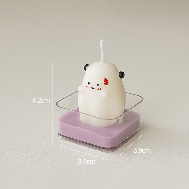 5:Halloween tea candle black horn ghost (fragrance: juniper lavender)