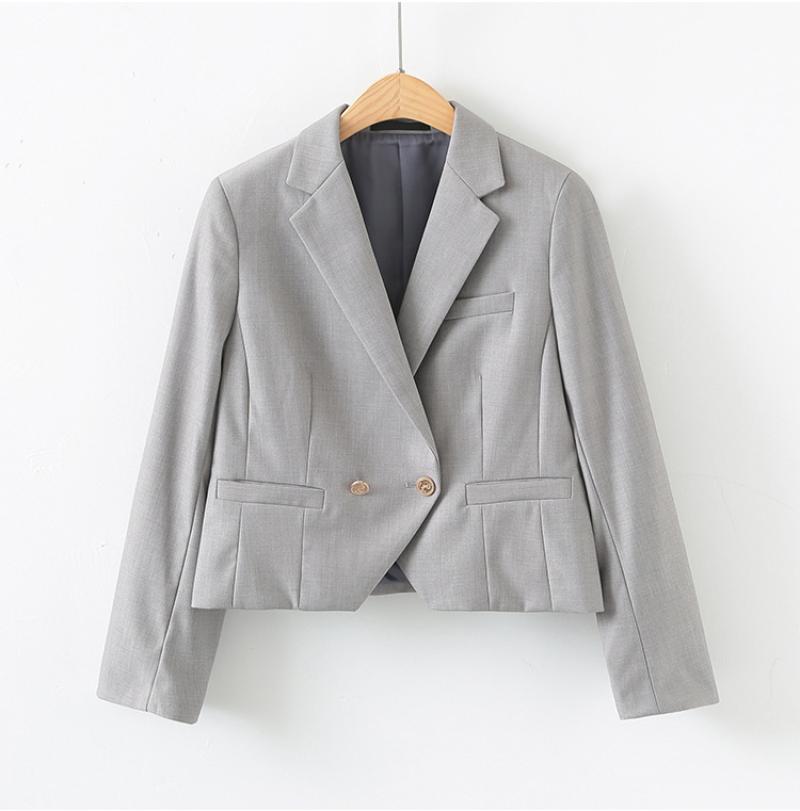 Gray suit with one button