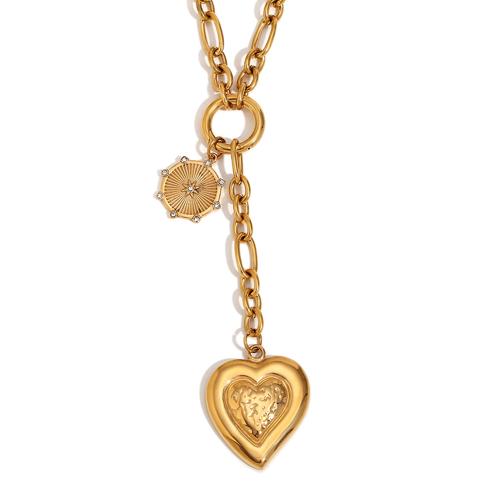 1:love pendant tassel necklace-gold