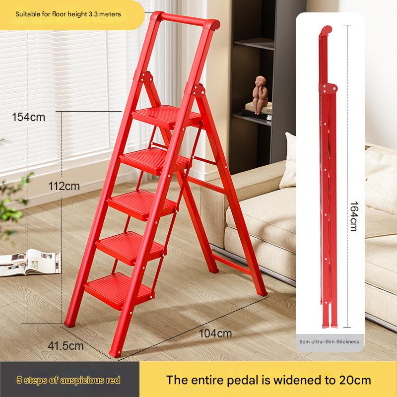 red 5-step ladder