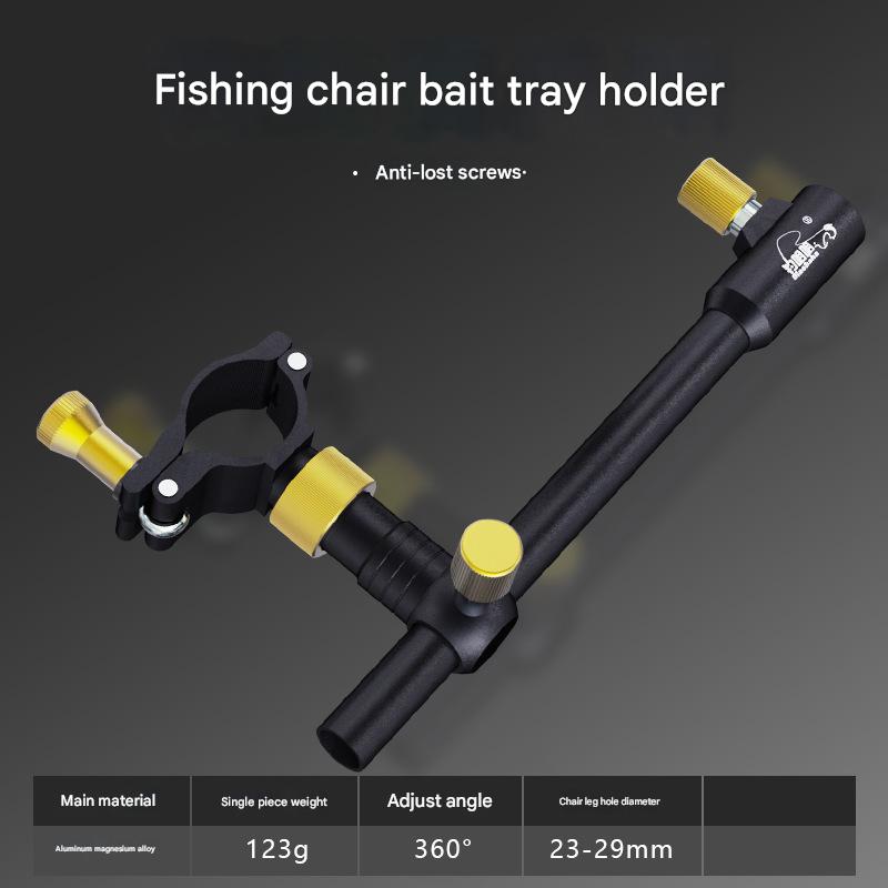 Fishing chair bait tray holder