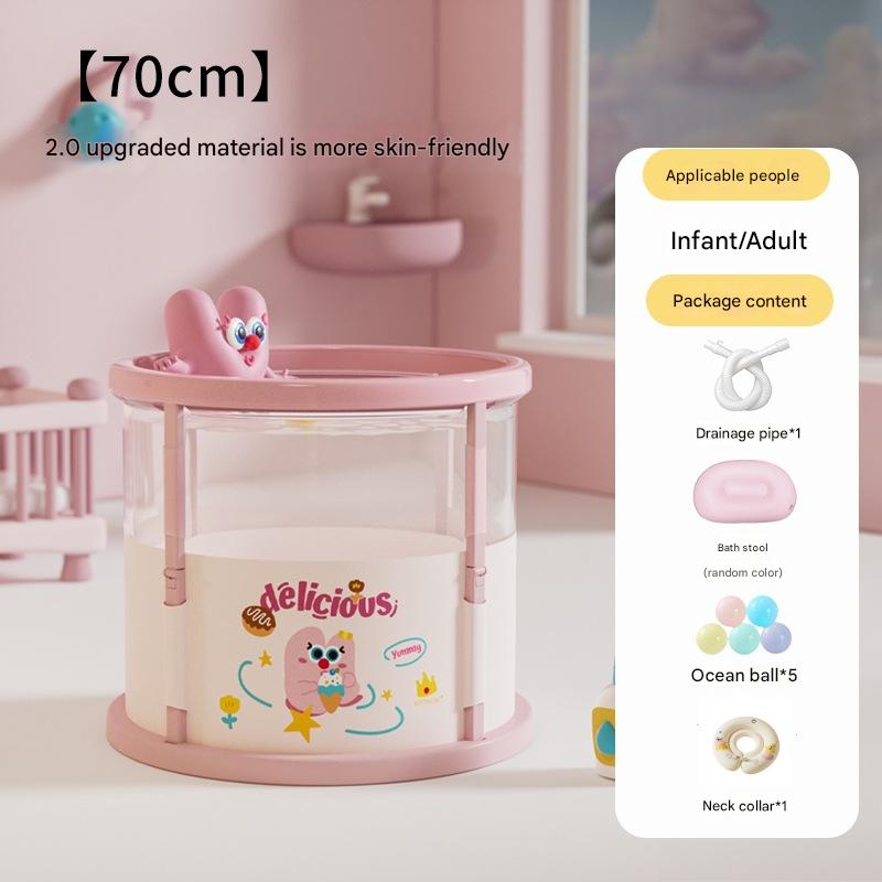 70*65cm peach pink [neck collar set] drain pipe*1 bath stool*1 ocean ball*5 neck collar*1