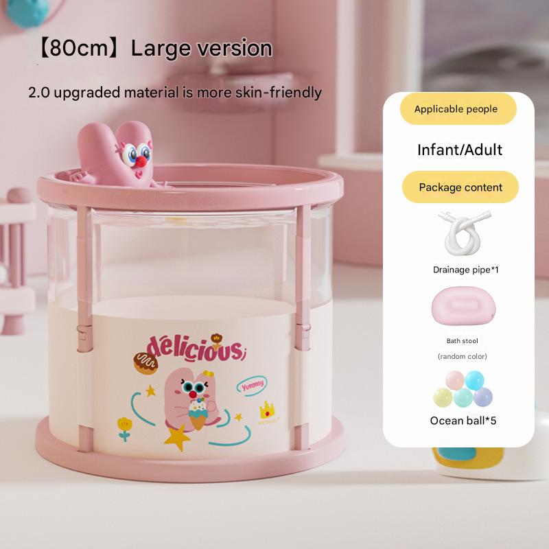 80*65cm peach powder [bath set] drain pipe*1 bath stool*1 ocean ball*5