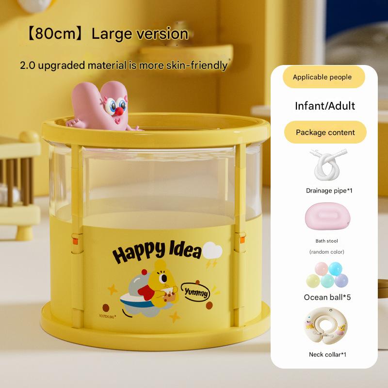 80*65cm sunshine yellow [neck collar package] drainage pipe*1 bath stool*1 ocean ball*5 neck collar*1