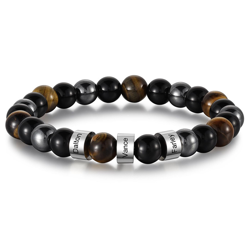 1:Tiger eye stone + black magnet + obsidian