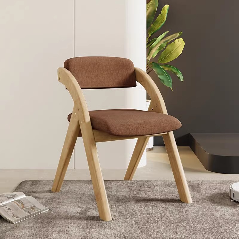 Wood color frame   brown cloth