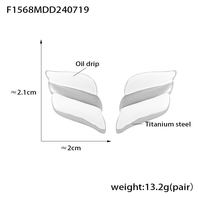 10:F1568-steel white earrings
