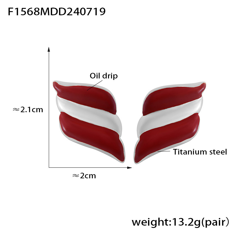 11:F1568-steel red earrings