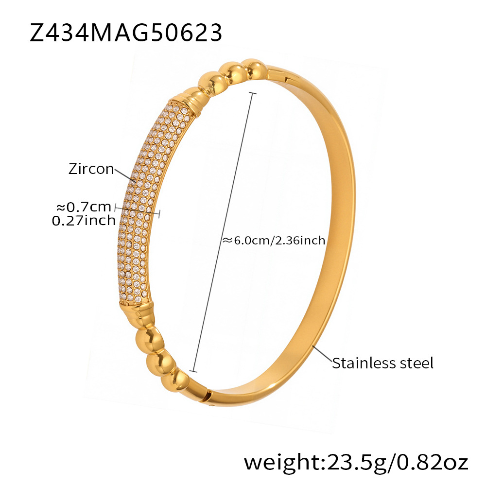 4:Z434-luxury buckle white diamond bracelet gold
