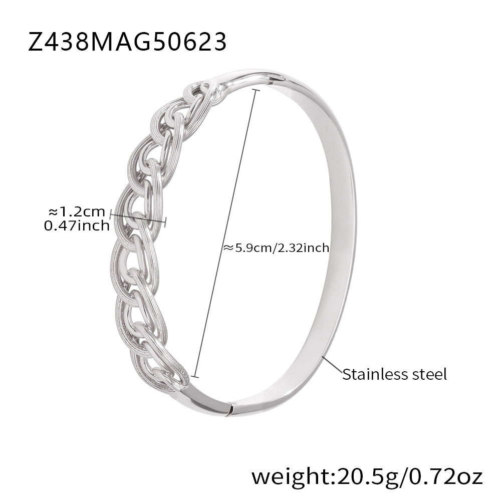13:Z438-brushed wire buckle bracelet steel color