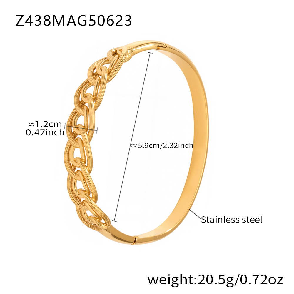 14:Z438-brushed wire buckle bracelet gold