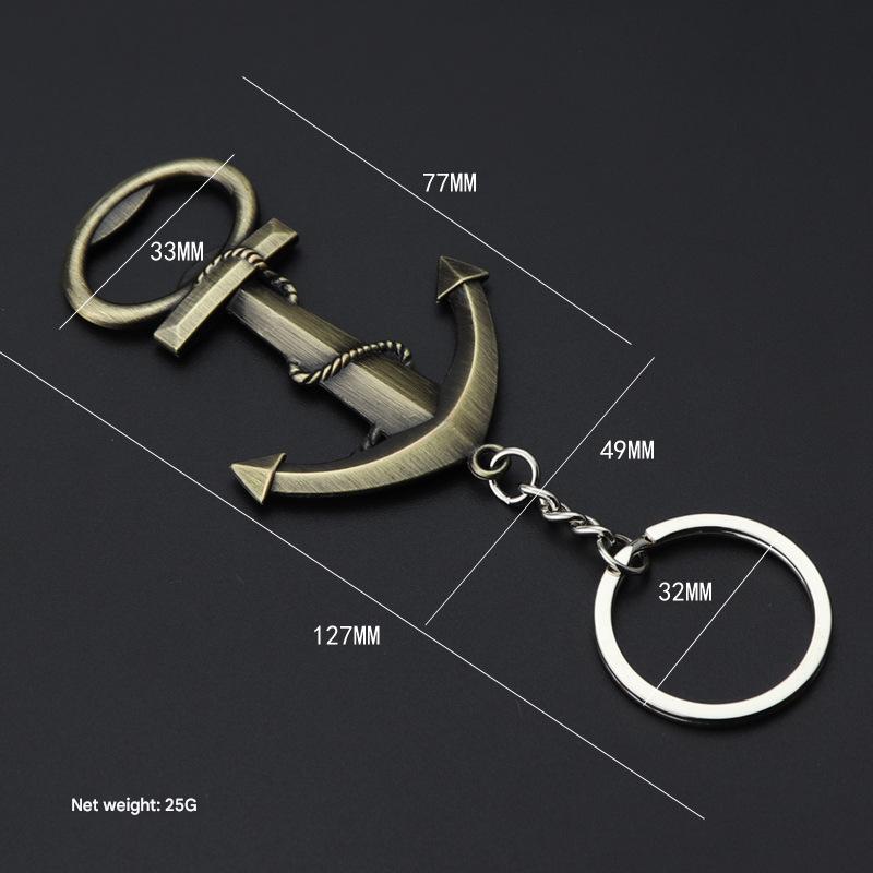 3:X-1021 anchor bottle opener green antique